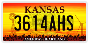 3614AHS  license plate in KS