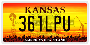 361LPU  license plate in KS