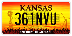 361NVU  license plate in KS