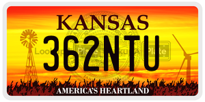 362NTU  license plate in KS