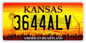 3644ALV  license plate in KS