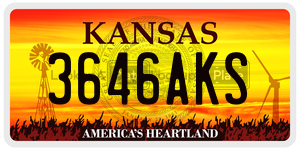 3646AKS  license plate in KS