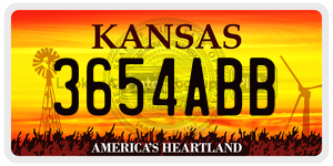3654ABB  license plate in KS