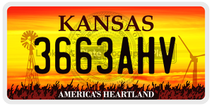 3663AHV  license plate in KS