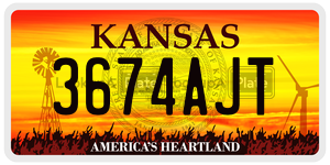 3674AJT  license plate in KS