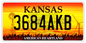 3684AKB  license plate in KS