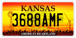3688AMF  license plate in KS