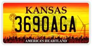3690AGA  license plate in KS