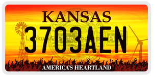 3703AEN  license plate in KS
