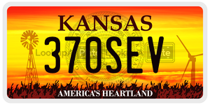 370SEV  license plate in KS