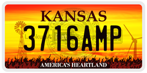 3716AMP  license plate in KS