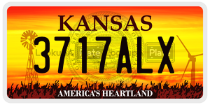 3717ALX  license plate in KS