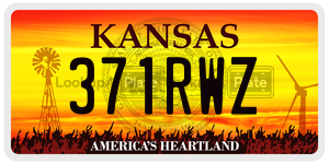 371RWZ  license plate in KS