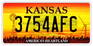 3754AFC  license plate in KS