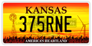 375RNE  license plate in KS