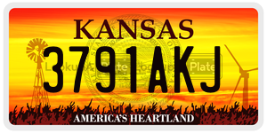 3791AKJ  license plate in KS