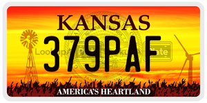 379PAF  license plate in KS