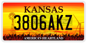3806AKZ  license plate in KS