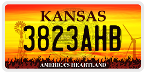 3823AHB  license plate in KS