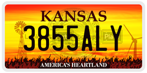 3855ALY  license plate in KS