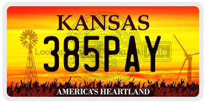 385PAY  license plate in KS