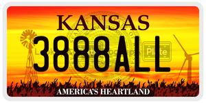 3888ALL  license plate in KS