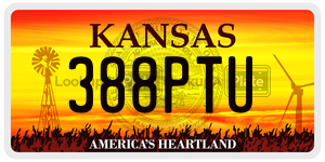 388PTU  license plate in KS