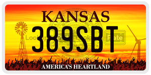 389SBT  license plate in KS