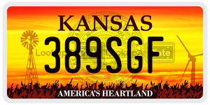 389SGF  license plate in KS