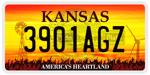 3901AGZ  license plate in KS