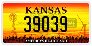 39039  license plate in KS