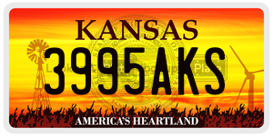 3995AKS  license plate in KS