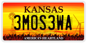 3MOS3WA  license plate in KS