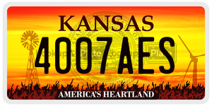 4007AES  license plate in KS