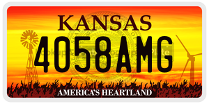 4058AMG  license plate in KS