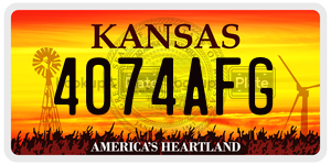 4074AFG  license plate in KS