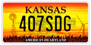 407SDG  license plate in KS