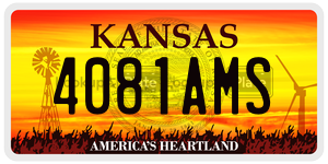 4081AMS  license plate in KS