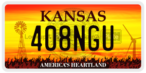 408NGU  license plate in KS