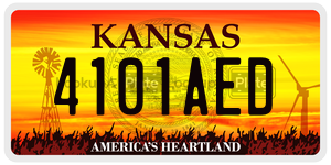 4101AED  license plate in KS