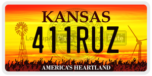 411RUZ  license plate in KS