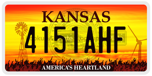 4151AHF license plate in Kansas