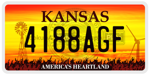 4188AGF  license plate in KS