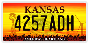 4257ADH  license plate in KS