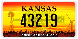 43219  license plate in KS