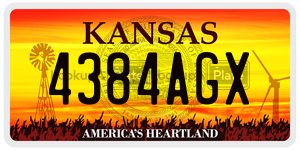 4384AGX  license plate in KS