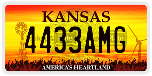 4433AMG  license plate in KS