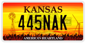445NAK  license plate in KS