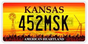 452MSK  license plate in KS