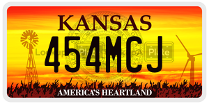 454MCJ license plate in Kansas